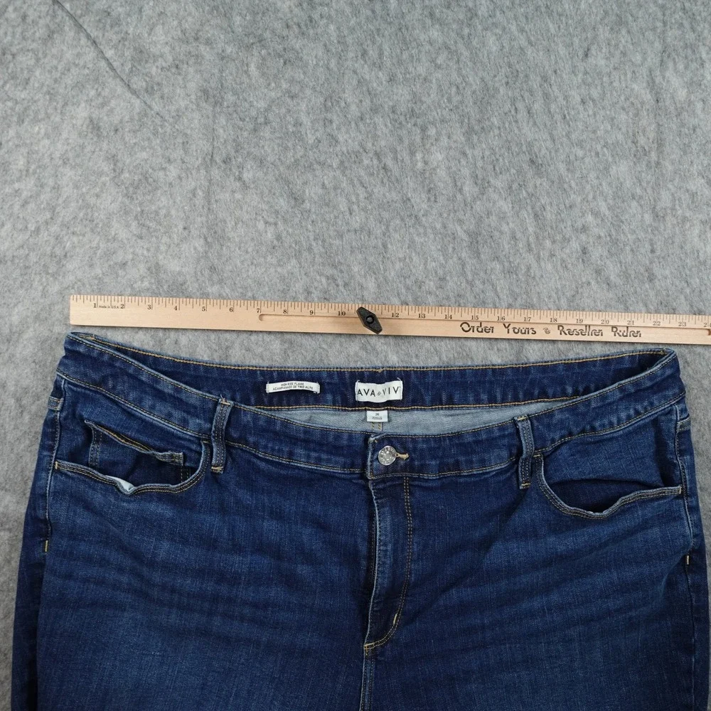 Ava‎ Viv Jeans Womens 26 Blue High Rise Flare Stretch Dark Wash Denim
